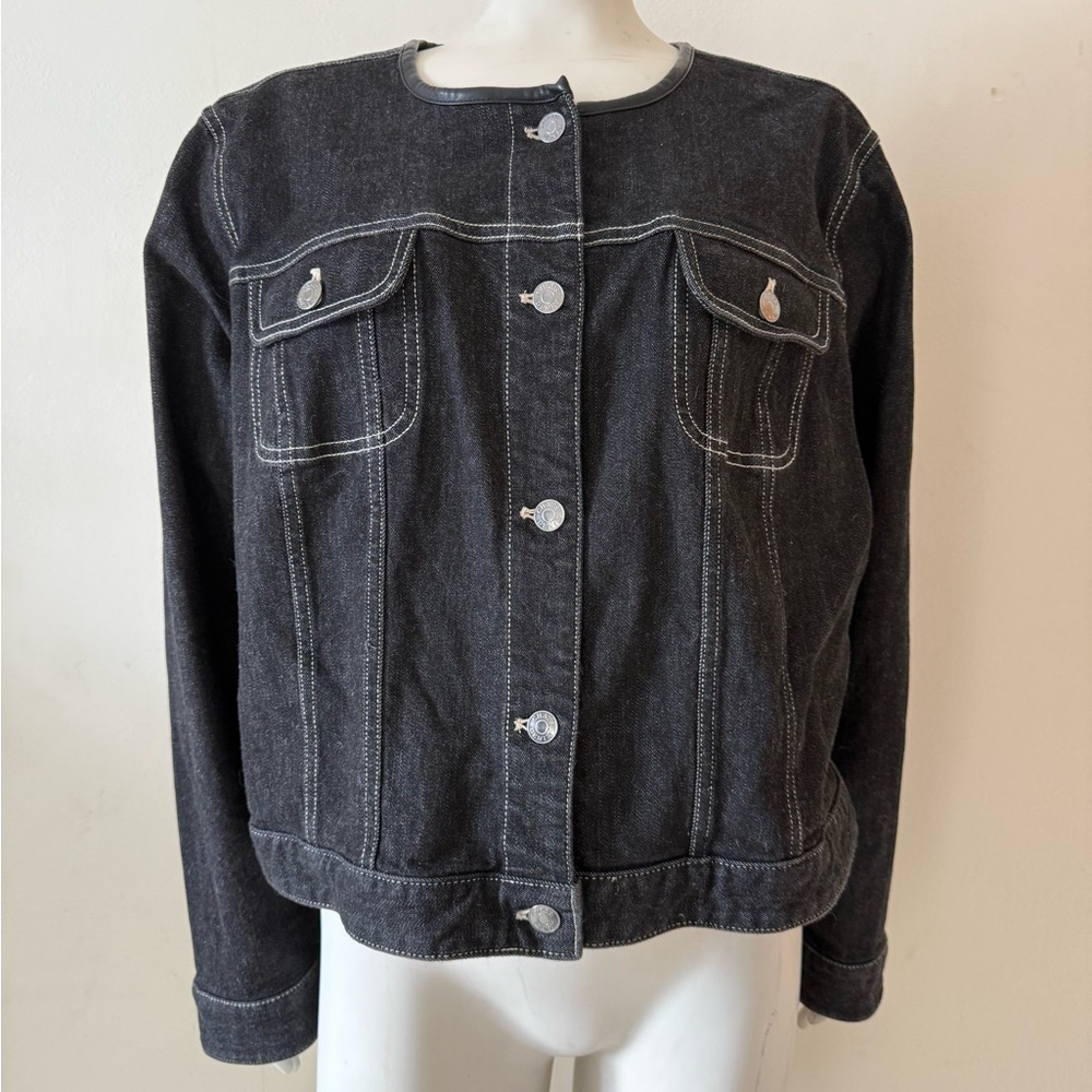 Chaps Dark Gray Denim Jacket